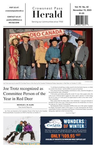 "Crowsnest Pass Herald - November 15" publication cover image