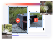 Issuu user interface, with a collage of videos added to real estate content
